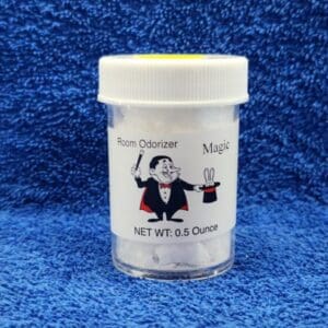 A jar of white powder with a cartoon character on it.