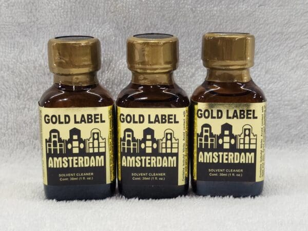 Three bottles of gold label amsterdam