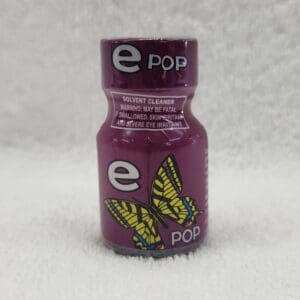 A bottle of Ecstasy Pop with a butterfly on it.