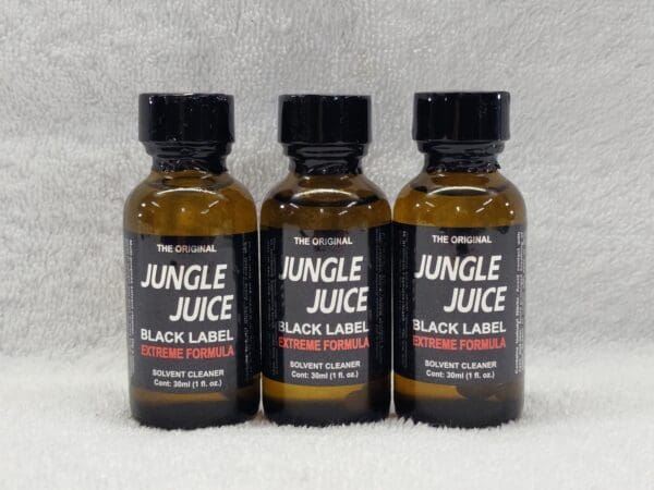 Three bottles of black label herbal tincture