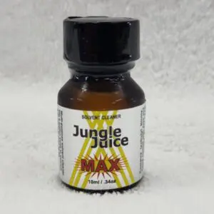 A bottle of Jungle Juice Max on a white background.