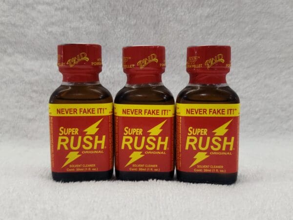 Three bottles of super rush